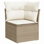 Set de canapele pentru grădină cu pernă 12 pcs Bej Rattan poli GartenMobel Dekor