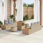 Set de canapele pentru grădină 8 pcs Beige și gri deschis GartenMobel Dekor