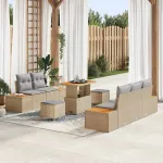 Set de canapele pentru grădină 8 pcs Beige și gri deschis GartenMobel Dekor
