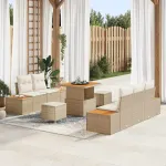 Set de canapele pentru grădină cu pernă 8 pcs Bej și crem GartenMobel Dekor