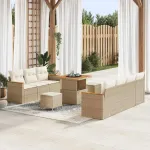 Set de canapele pentru grădină 14 pcs Bej și crem poliratan GartenMobel Dekor