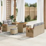 Set de canapele pentru grădină 10 pcs Beige și gri deschis GartenMobel Dekor