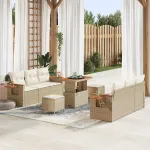 Set de canapele pentru grădină 11 pcs Bej și crem poliratan GartenMobel Dekor