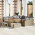 Set de canapele pentru grădină 13 pcs Beige și gri deschis GartenMobel Dekor