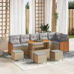 Set de canapele pentru grădină 12 pcs Beige și gri deschis GartenMobel Dekor
