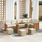 Set de canapele pentru grădină 12 pcs Bej și crem poliratan GartenMobel Dekor