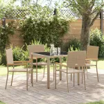 Set de masă pentru grădină 5 pcs Bej poliratan GartenMobel Dekor