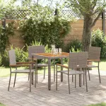 Set de masă pentru grădină 5 pcs Gri poliratan GartenMobel Dekor