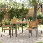 Set de masă pentru grădină 5 pcs Gri și Brown poliratan GartenMobel Dekor