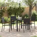 Set de masă pentru grădină 5 pcs Negru poliratan GartenMobel Dekor