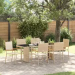 Set de masă pentru grădină 7 pcs Bej poliratan GartenMobel Dekor