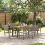 Set de masă pentru grădină 7 pcs Gri poliratan GartenMobel Dekor
