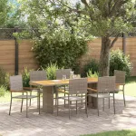 Set de masă pentru grădină 7 pcs Gri poliratan GartenMobel Dekor