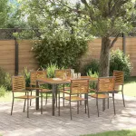 Set de masă pentru grădină 7 pcs Gri și Brown poliratan GartenMobel Dekor
