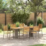 Set de masă pentru grădină 7 pcs Gri și Brown poliratan GartenMobel Dekor
