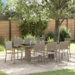 Set de masă pentru grădină 9 pcs Gri poliratan GartenMobel Dekor