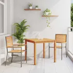 Set de masă pentru grădină 3 pcs Gri Lemn Solid de Acacia GartenMobel Dekor