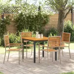 Set de masă pentru grădină 5 pcs Bej și Maro poliratan GartenMobel Dekor