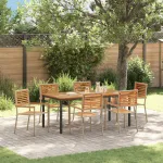 Set de masă pentru grădină 7 pcs Bej și Maro poliratan GartenMobel Dekor