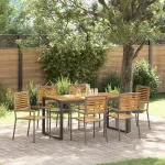 Set de masă pentru grădină 7 pcs Gri și Brown poliratan GartenMobel Dekor