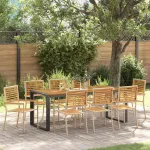Set de masă pentru grădină 9 pcs Bej și Maro poliratan GartenMobel Dekor
