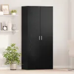 Bufet cu raft Stejar negru 80 x 39 x 178 cm Lemn compozit GartenMobel Dekor