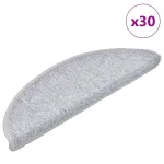 Covorașe pentru scări, 30 buc., 56x17x3 cm, gri deschis, semirotunde GartenMobel Dekor