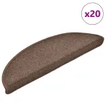 Covorașe scări, 20 buc., 56x17x3 cm, maro cafea, semirotunde GartenMobel Dekor