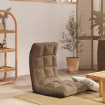 Scaun de podea pliabil, gri taupe, material textil GartenMobel Dekor