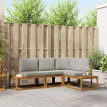 Set de canapele de exterior 4 Bucată Gri natural și deschis GartenMobel Dekor