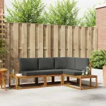 Set de canapele de exterior 4 Bucată Natural și Antracit GartenMobel Dekor