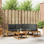 Set de canapele de exterior 5 Bucată Natural și Antracit GartenMobel Dekor