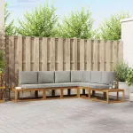 Set de canapele de exterior 6 Bucată Gri natural și deschis GartenMobel Dekor