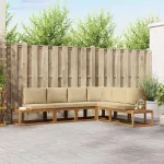 Set de canapele de exterior cu pernă 6 Bucată Natural și Bej GartenMobel Dekor