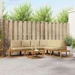 Set de canapele de exterior cu pernă 7 Bucată Natural și Bej GartenMobel Dekor
