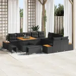 Set de canapele pentru grădină 13 pcs Negru poliratan GartenMobel Dekor