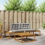 Set de canapele de exterior 3 Bucată Gri natural și deschis GartenMobel Dekor