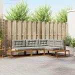 Set de canapele de exterior 4 Bucată Gri natural și deschis GartenMobel Dekor