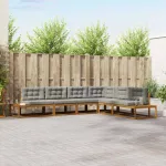 Set de canapele de exterior 6 Bucată Gri natural și deschis GartenMobel Dekor