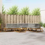 Set de canapele de exterior 7 Bucată Gri natural și deschis GartenMobel Dekor
