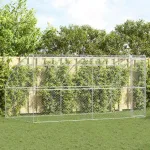 Cușcă pentru câini 2 pcs Argintiu 4 x 2 x 2 m Oțel galvanizat GartenMobel Dekor
