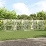 Cușcă pentru câini 4 pcs Argintiu 8 x 2 x 2 m Oțel galvanizat GartenMobel Dekor