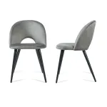 Esszimmerstuhl Karijoki 2er Set Samt Grau/Schwarz [en.casa]
