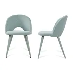 Esszimmerstuhl Karijoki 2er Set Webstoff Hellgrün [en.casa]