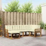 Set de canapele de exterior cu pernă 6 pcs Natural și Crem GartenMobel Dekor