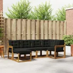 Set de canapele de exterior cu pernă 6 pcs Natural și Negru GartenMobel Dekor