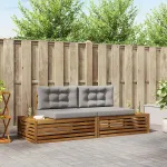 Set de canapele de exterior 2 Bucată Gri natural și deschis GartenMobel Dekor