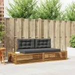 Set de canapele de exterior 2 Bucată Natural și Antracit GartenMobel Dekor