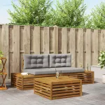 Set de canapele de exterior 3 Bucată Gri natural și deschis GartenMobel Dekor