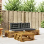 Set de canapele de exterior 3 Bucată Natural și Antracit GartenMobel Dekor